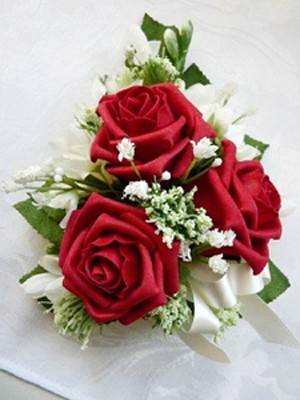 Three Red Roses Corsage 