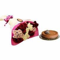 Flower Bouquet with Cake