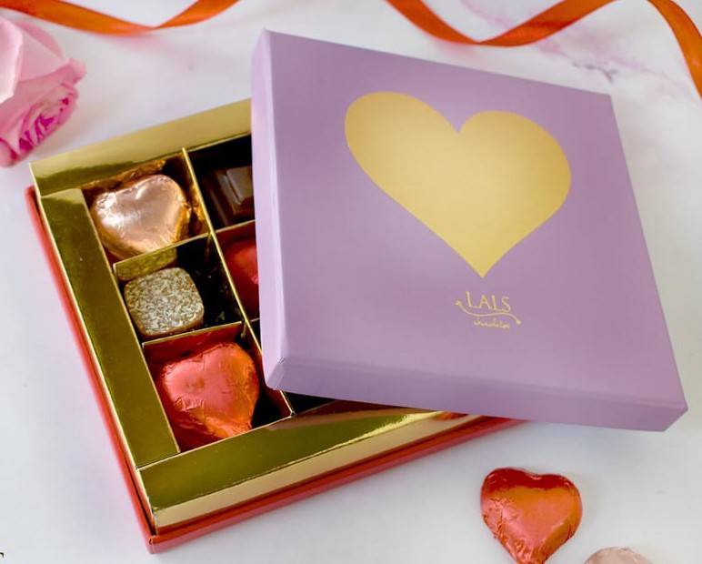 Lilac Heart Chocolate Box 9 Pieces