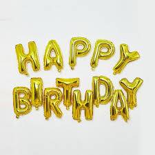 Happy Birthday Golden Letters Foil Balloons